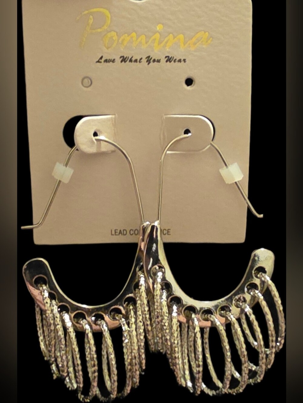 Pomina Silvertone Drop Earrings